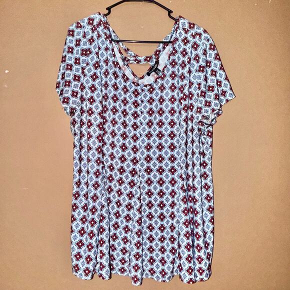 Roz & Ali Women's Blouse Purple Graphic Boho Floral Top - Size 2XL - Picture 1 of 8